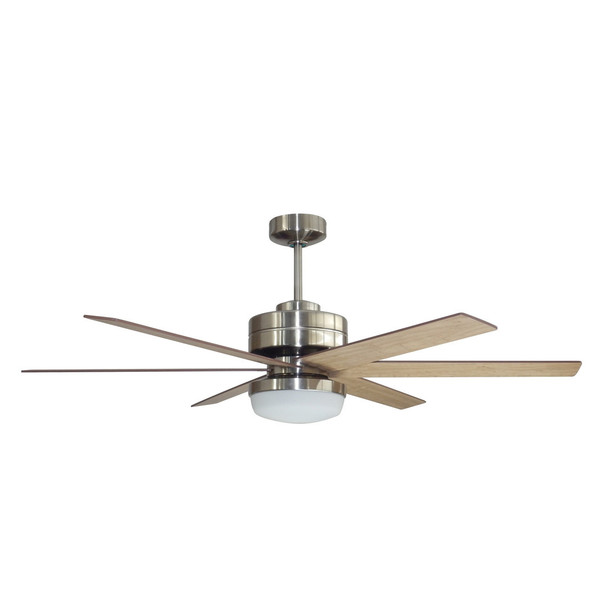 Litex Industries 54” Brushed Nickel Ceiling Fan Includes Blades, LED Light Kit & Remote RS54BNK6LR